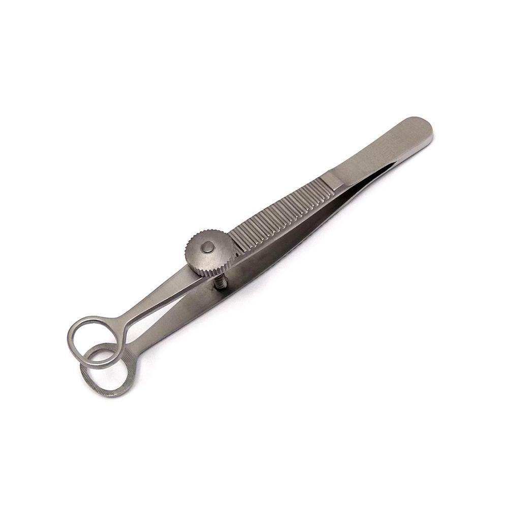 Piercing tweezers with 9 cm stainless screw