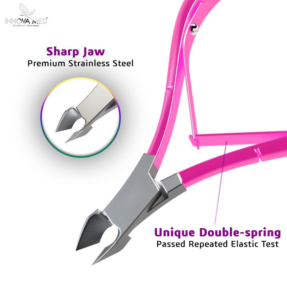 Cuticle Trimmer with Cuticle Pusher Professional Stainless Steel Cuticle Cutter Sharp Blades By INNOVAMED INSTRUMENTS