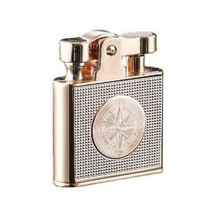 Relief Compass Qinghui Kerosene Lighter Retro Nostalgic Pressing Unique Handmade Lighter