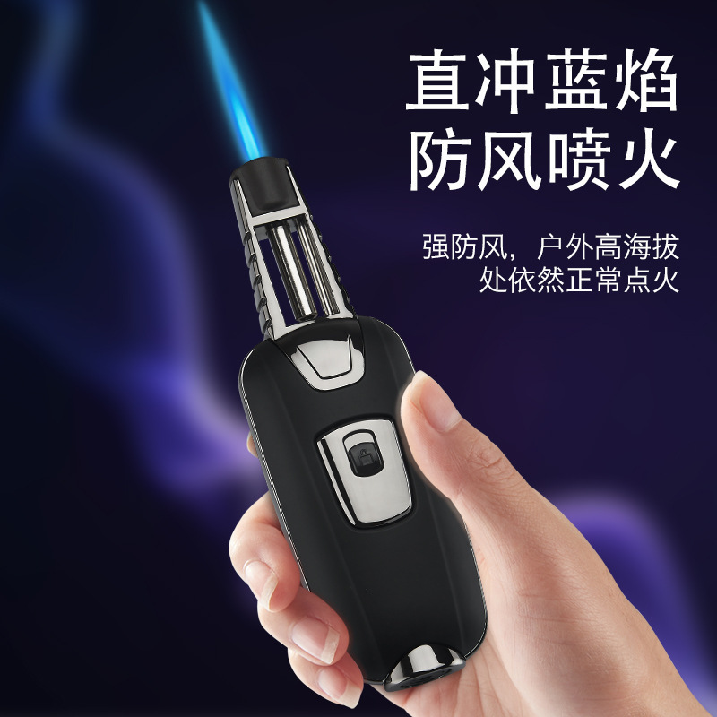 Metal inflatable windproof spray torch lighter, high-temperature resistant direct welding gun, kitchen spray torch