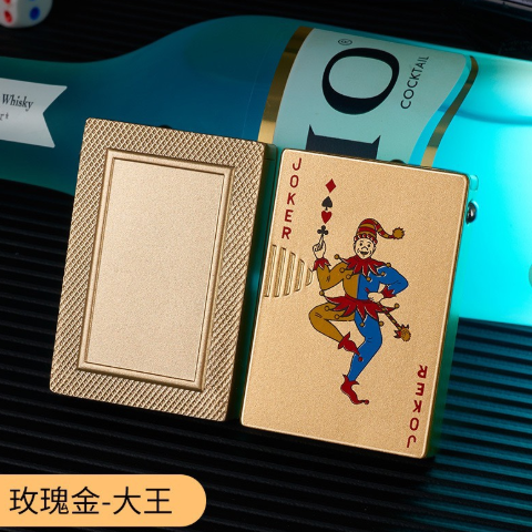 Same type of poker with lights, unique and novel banknote verification poker lighter, inflatable metal lighter