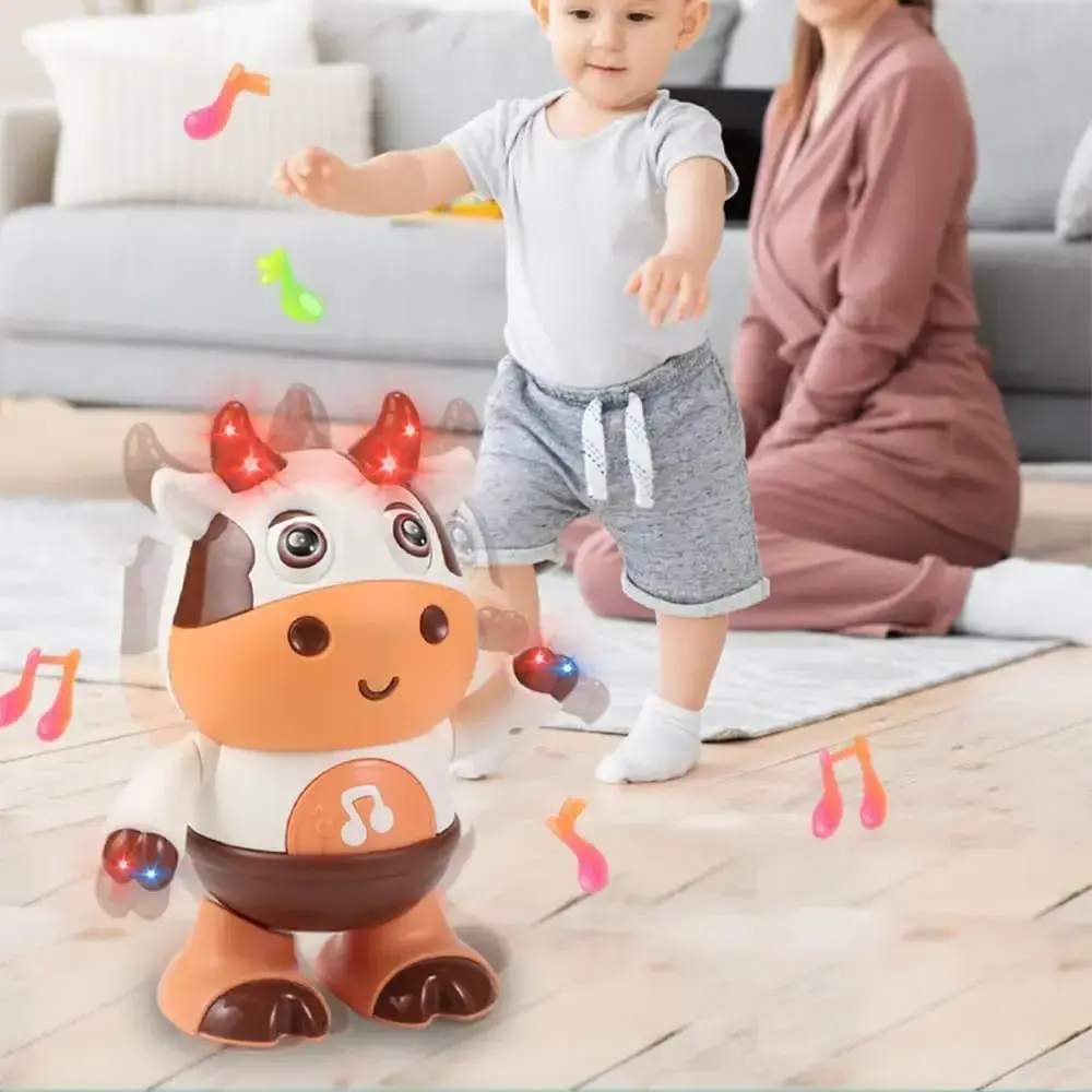 Dancing Cow Musical  Movable Baby Cow Toy with Music and LED Lights Baby Toys 6 to 12 Months Children Educational Toys