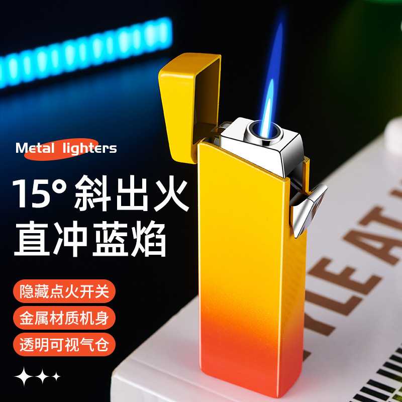 Creative Hidden Switch Inflatable Lighter Personalized Trendy Cool Print High Beauty Lighter Gift for Boys