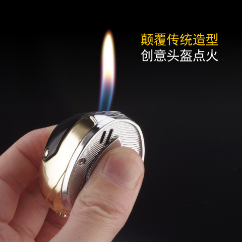 Creative Mini Unique Model Motorcycle Helmet Ice Surface Open Fire Inflatable Lighter Gift