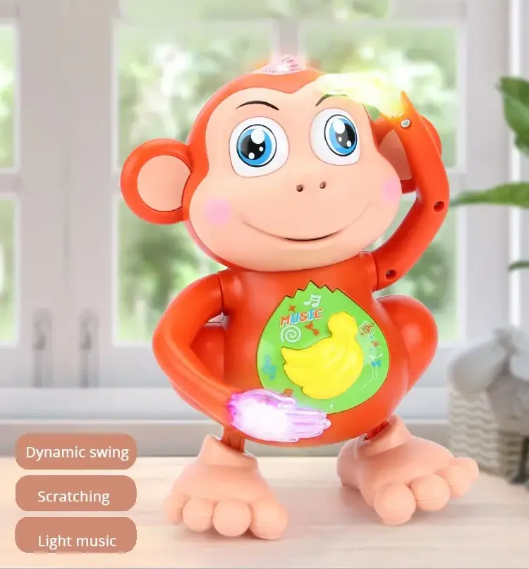 New Children's Electric Dancing Monkey Singing Cartoon Toys Swing Walking Monkey Toy Phone Musical Toys For Baby Toddler Gift