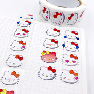 20MM Cartoon Animal Sanliro Roll Stickers 500pcs Anime Cute Kuluomi Kitty Hand Ledger Decoration Sealing Sticker Student Gift