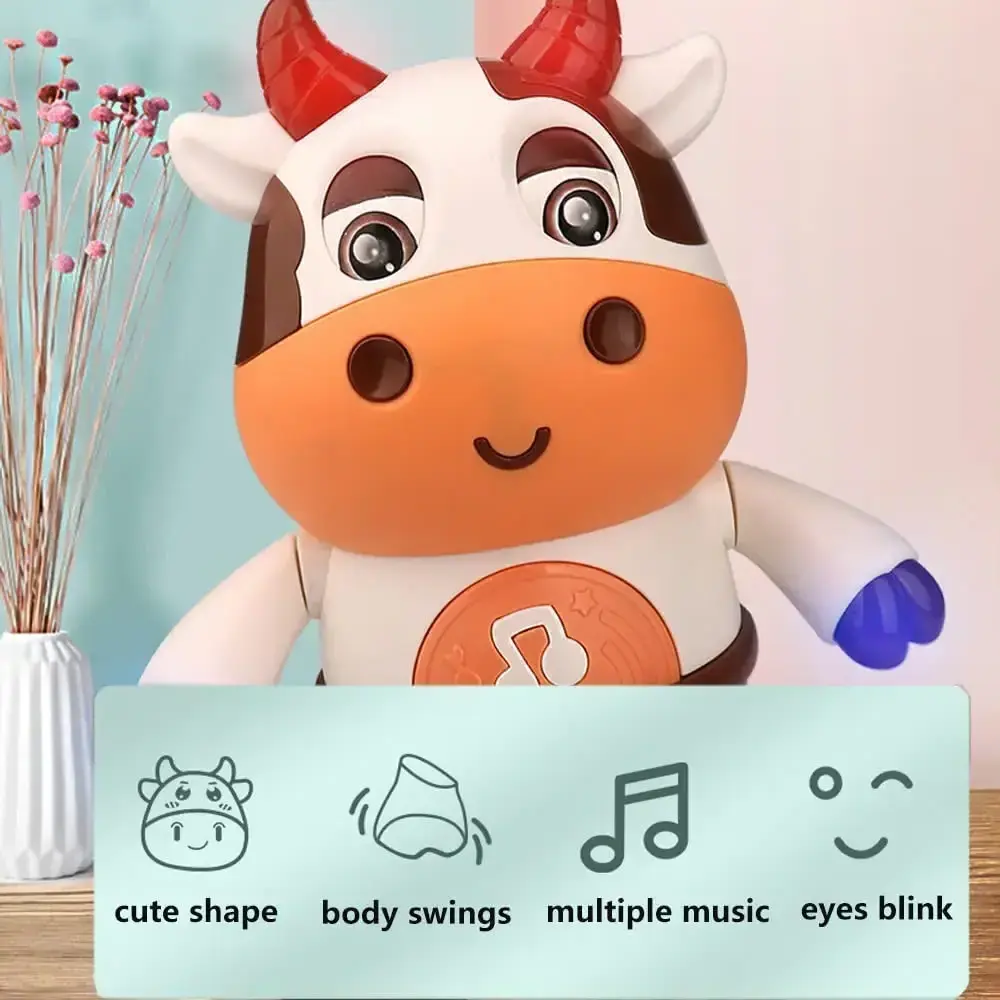 Dancing Cow Musical  Movable Baby Cow Toy with Music and LED Lights Baby Toys 6 to 12 Months Children Educational Toys