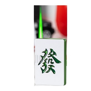 Netizen Mahjong Windproof Lighter Inflatable Green Flame Creative Personality Trendy Men