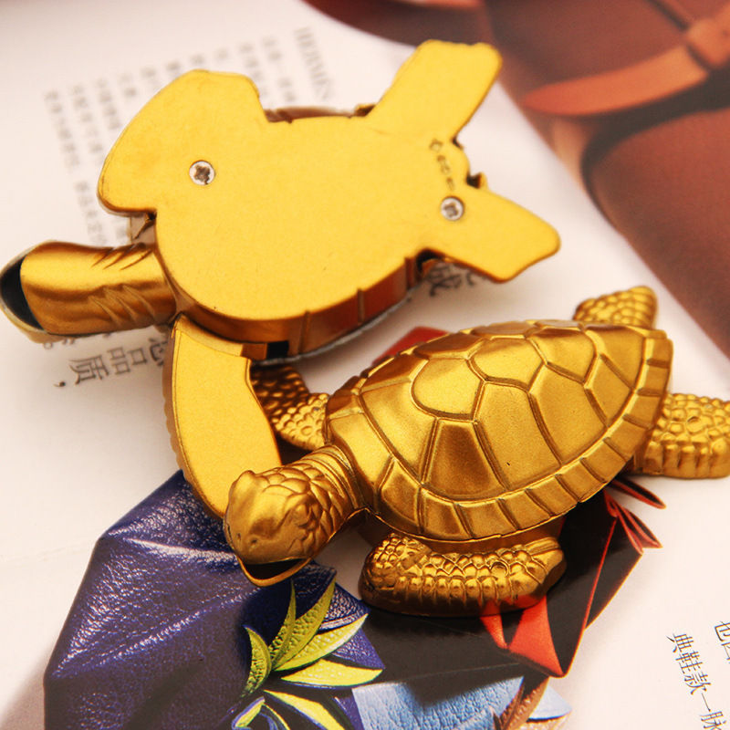 Zhaocai Golden Turtle Open Fire Electroplating Lighter with Unique Personality, Fashionable and Funny Tuoli Gold Lighter