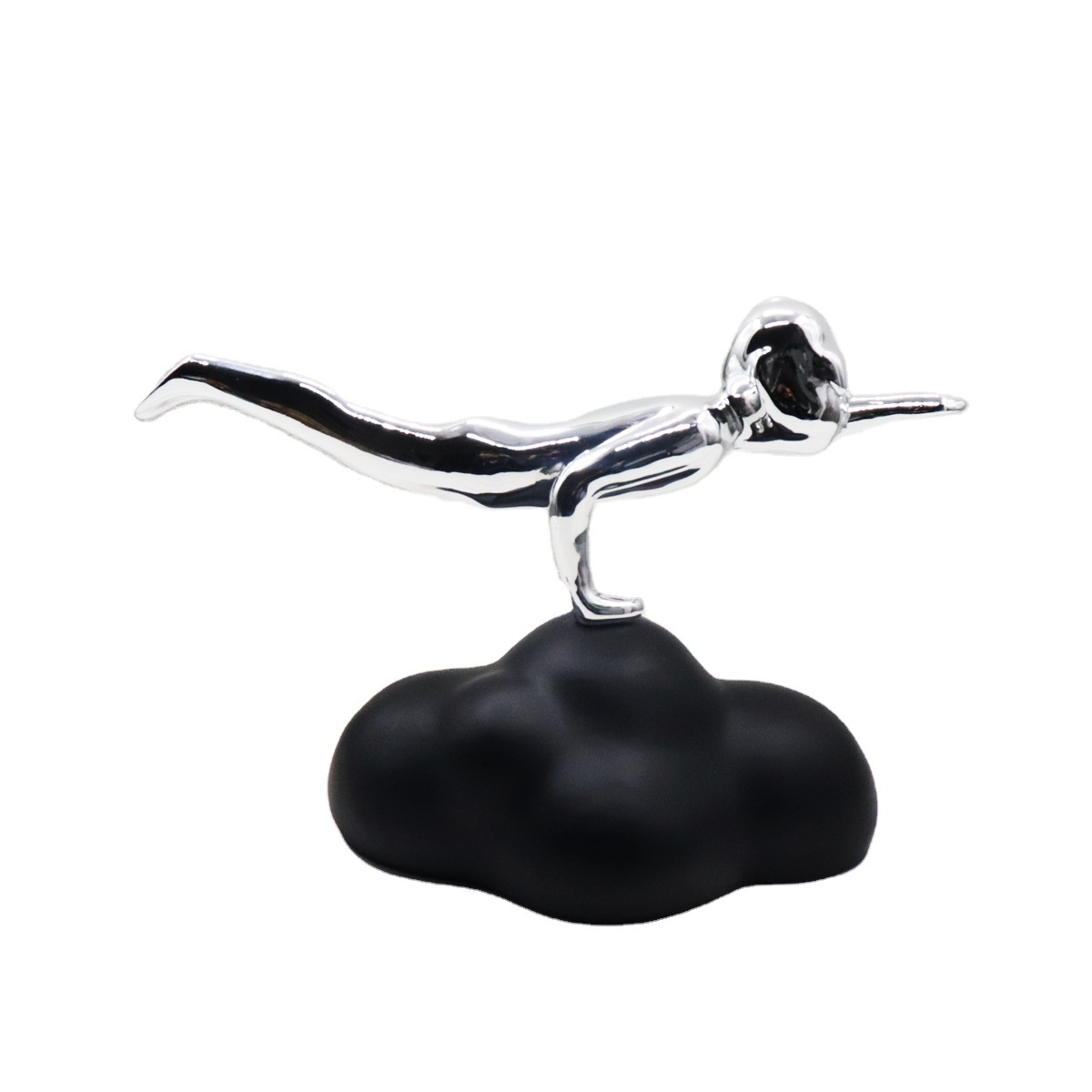 Simple modern silver black resin fun cloud pilot sculpture living room TV cabinet model room decoration