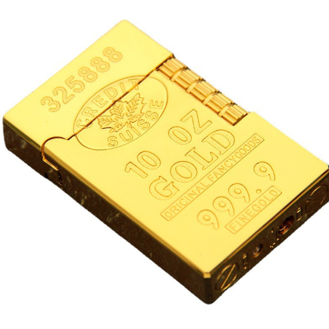 858 Creative Gold Bar Loudspeaker Lighter Creative Gold Brick Personalized Novelty Lighter Gift