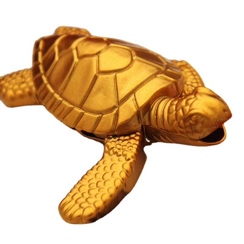 Zhaocai Golden Turtle Open Fire Electroplating Lighter with Unique Personality, Fashionable and Funny Tuoli Gold Lighter