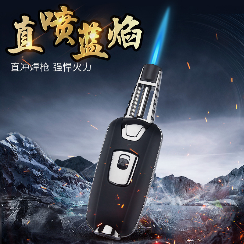 Metal inflatable windproof spray torch lighter, high-temperature resistant direct welding gun, kitchen spray torch