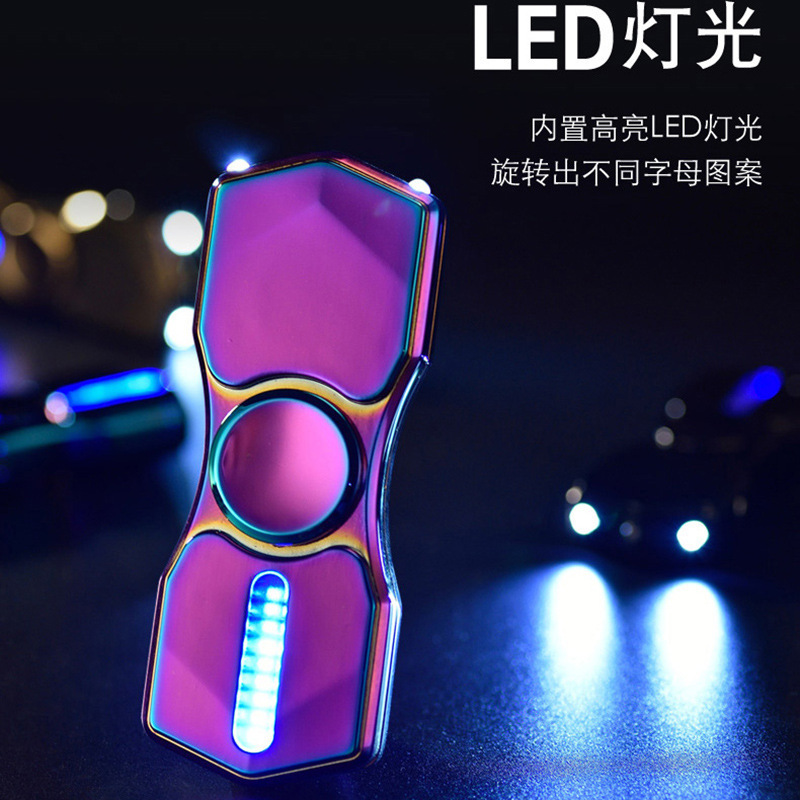 Light Sports Car Fingertip Gyroscopic Cigarette Lighter Lighter Creative Light Double Flashlight Three Kinds of Love Lighters