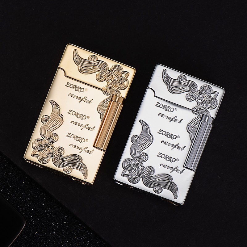 Original Copper Sculpture Fuguihua Kerosene Lighter Creative Side Lighter with Langsheng Windproof Lighter