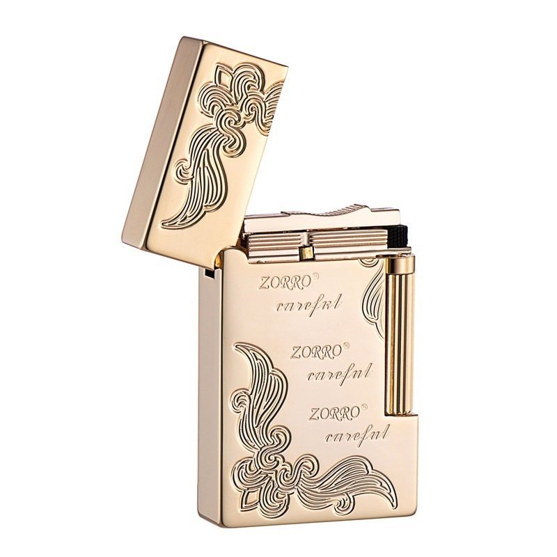 Original Copper Sculpture Fuguihua Kerosene Lighter Creative Side Lighter with Langsheng Windproof Lighter