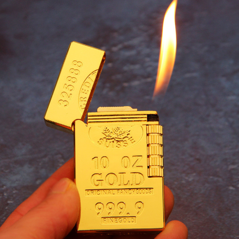 858 Creative Gold Bar Loudspeaker Lighter Creative Gold Brick Personalized Novelty Lighter Gift