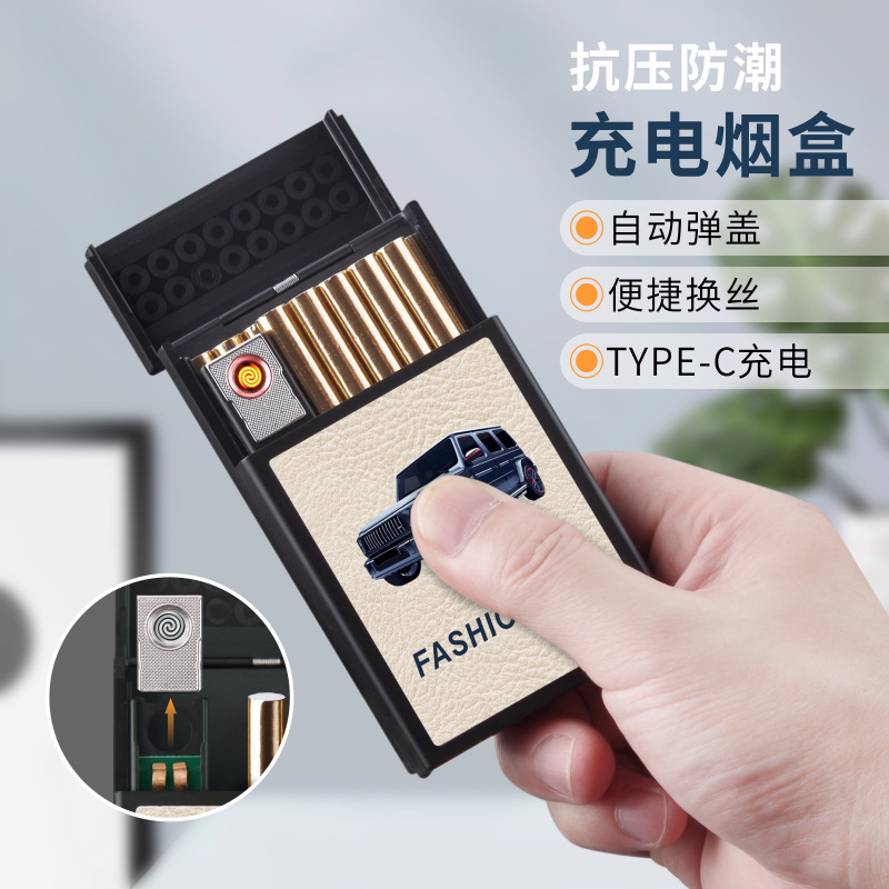 Integrated Fireworks Charging Tungsten Wire Interchangeable Lighter Multi functional Cigarette Box Lighter Automatic Cap