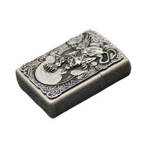 Comedy piece Pixiu ancient silver sticker, brass kerosene lighter collection gift