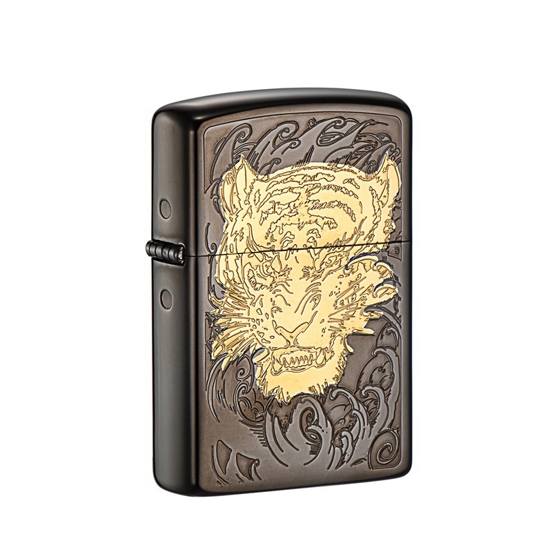 Tiger Crane Yannian Platinum Dual Color Series Pure Copper Shell Kerosene Lighter