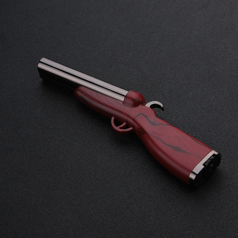 Creative wood grain double barreled shotgun, shotgun, ignition machine gun model, personalized double direct inflation