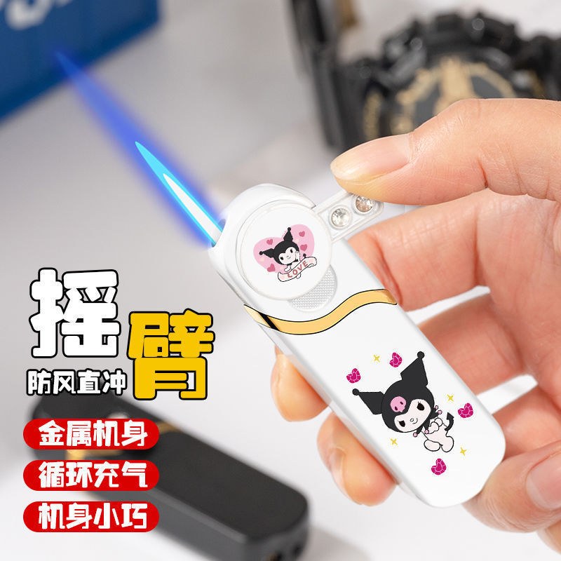 Rocker arm Kuromi lighter, rotating rocker arm windproof gift for boyfriend's personality