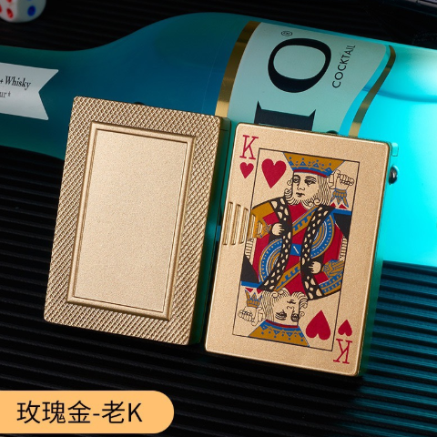 Same type of poker with lights, unique and novel banknote verification poker lighter, inflatable metal lighter