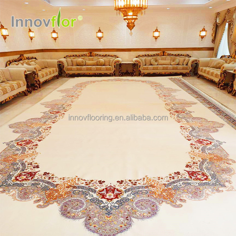 Custom Made Sound Reduction Acoustic Floral Carpets Indonesia Wall To Wall Modern Handtufted Carpet For Hotel Hall