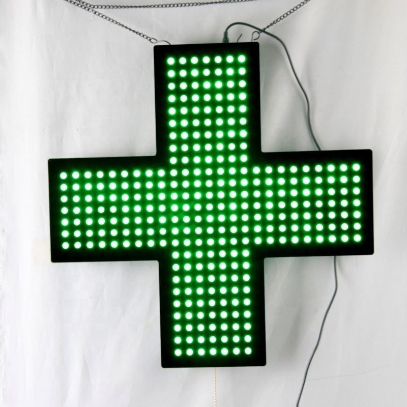 wholesale Shenzhen 30x30cm Mini Electronic Green Indoor LED Pharmacy Cross Sign