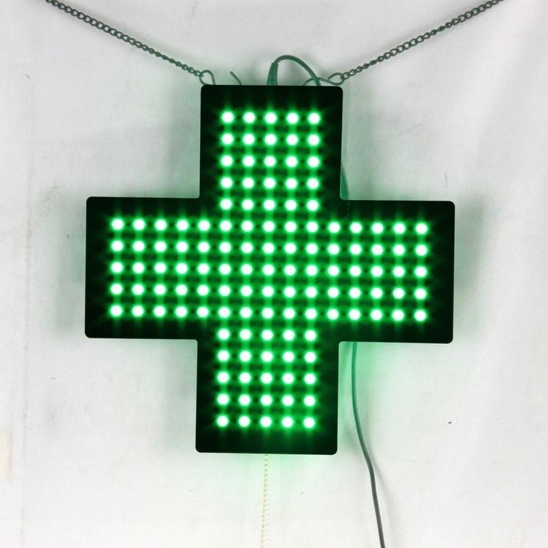 wholesale Shenzhen 30x30cm Mini Electronic Green Indoor LED Pharmacy Cross Sign