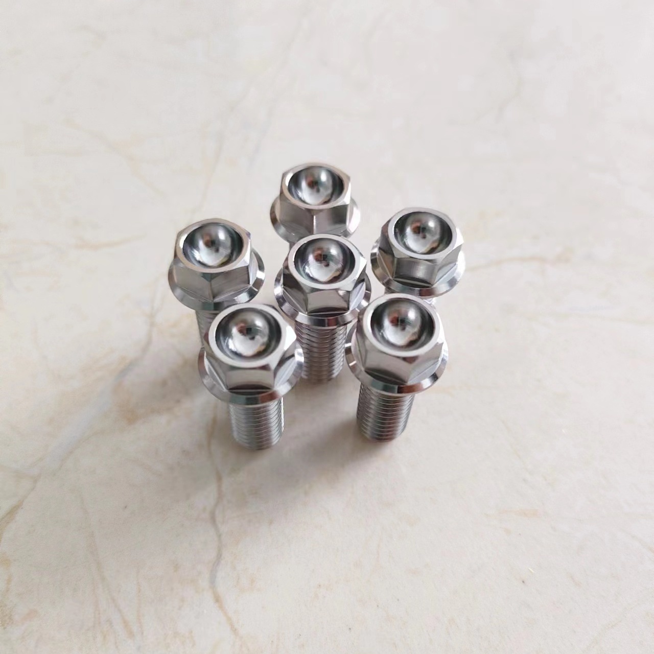 Titanium hex flange bolt with drill holes Din 6921 Hex Flange Head Titanium Bolts