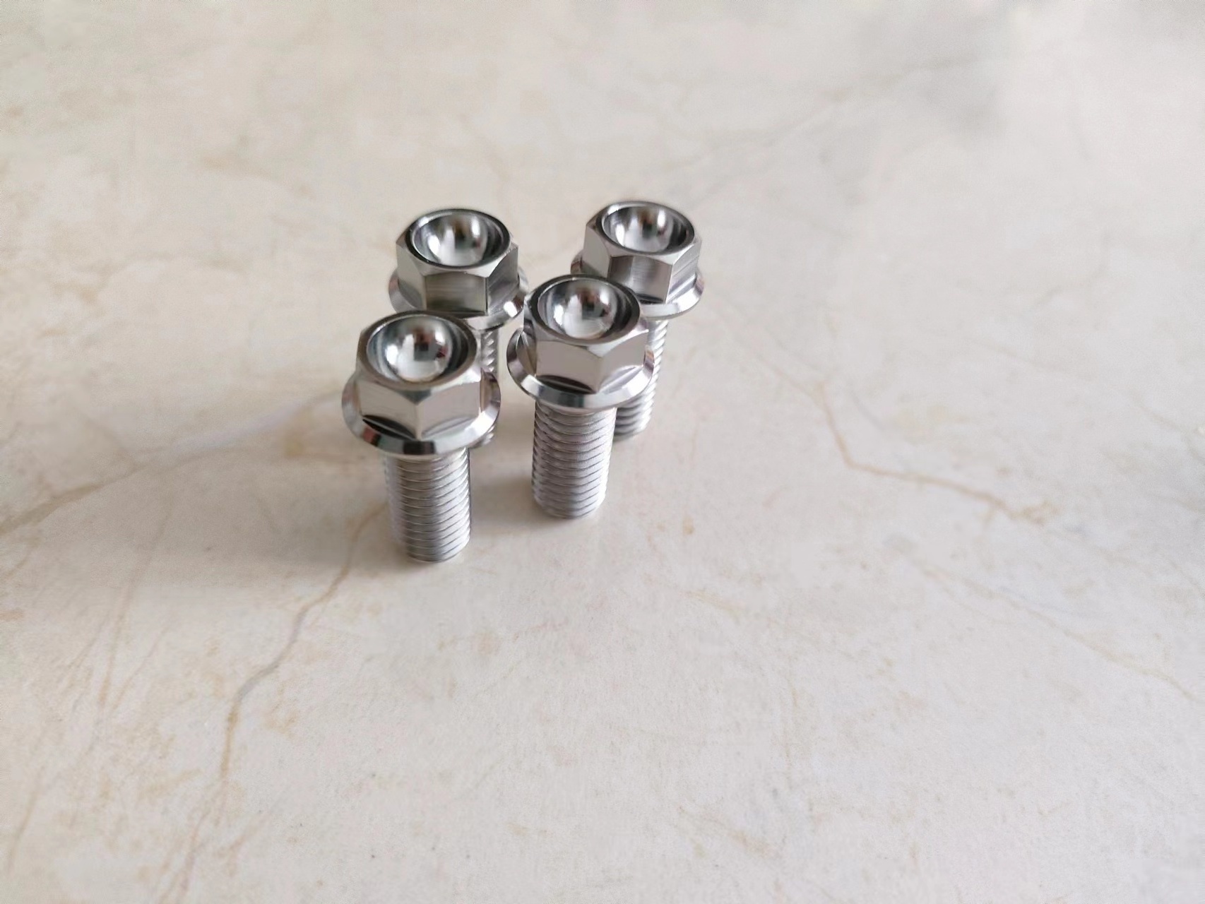 Titanium hex flange bolt with drill holes Din 6921 Hex Flange Head Titanium Bolts