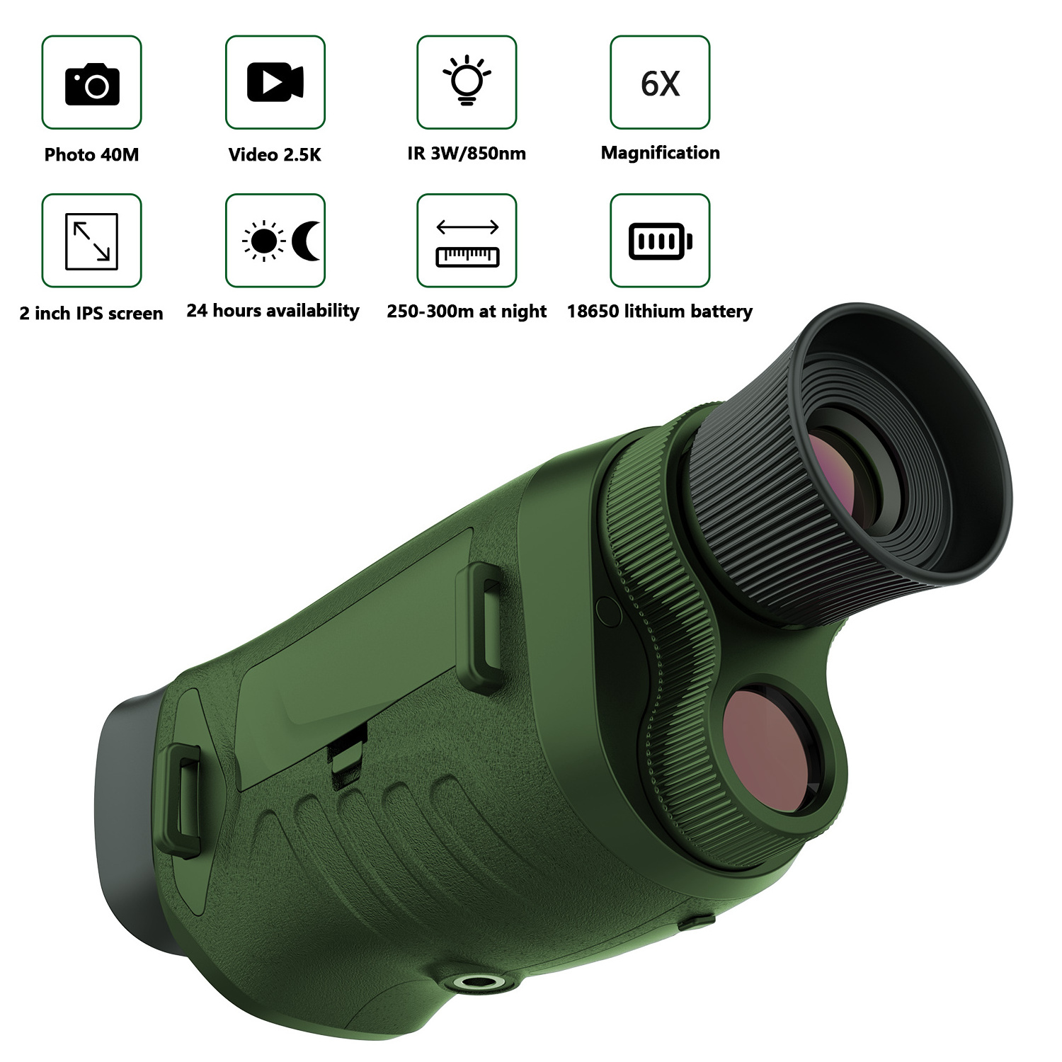 DT19 Night Vision Monocular 8X Digital Zoom 2inch Screen 2.5K video for hunting night vision goggles 300m night vision scope