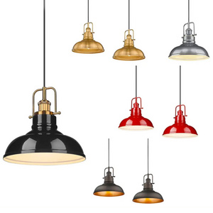 Farmhouse Modern Industrial Style Pendant Light Red Hanging Ceiling Retro Pendant Lights for Entryway Kitchen Dining Room