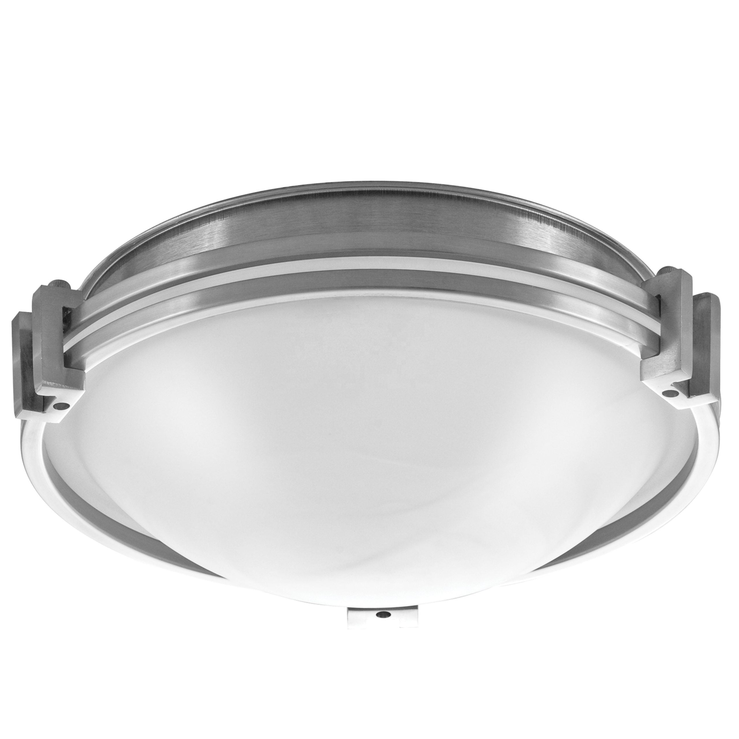 14.5 ''W Brushed Nickel Ceiling Light with Frosted Glass Shade Flush Mount Ceiling Light Fixtures For Hotel Bedroom Bedside Home