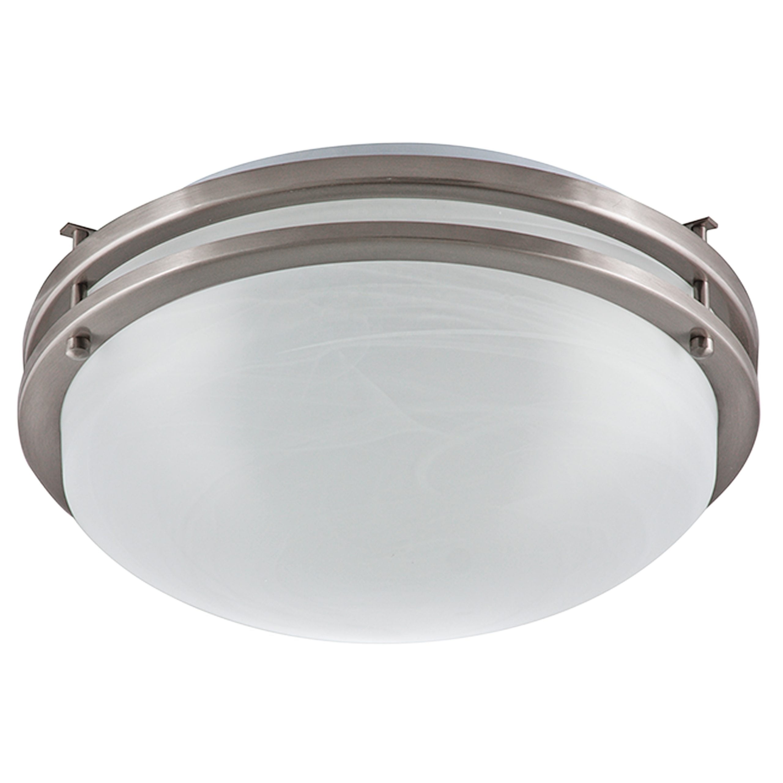 14.5 ''W Brushed Nickel Ceiling Light with Frosted Glass Shade Flush Mount Ceiling Light Fixtures For Hotel Bedroom Bedside Home