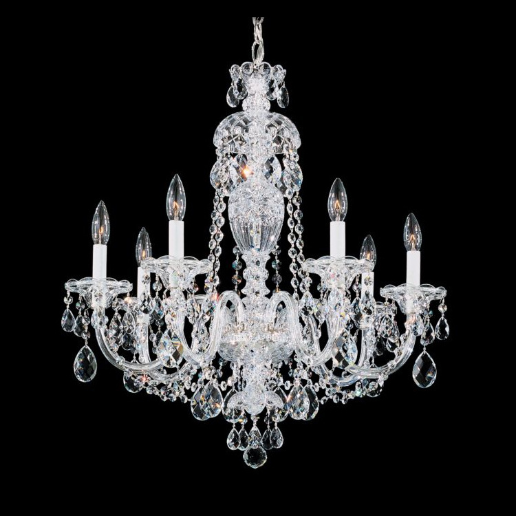 40-Light Candelabra Bulbs Silver Light Hanging Kitchen Living Room Chandeliers With Clear Crystals