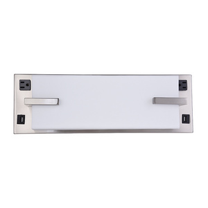 Hotel Wall Lights Indoor Brushed Nickel Double Wall Lamp with Outlets USB port plug in Acrylic Shade