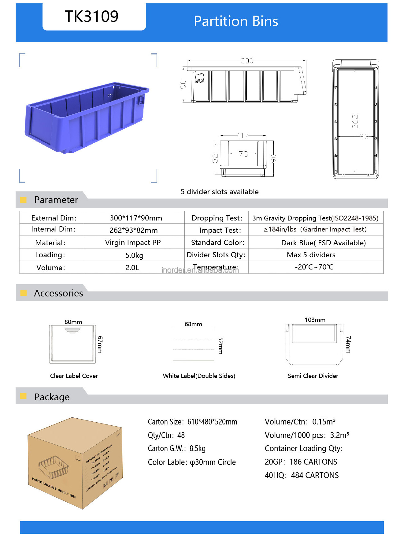 ESD manufacturer wholesale price design storage organizer for parts hot-selling good quality storage boxes & bins