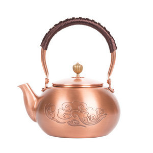 Wholesale Multiple patterns Thick pure copper tea pot Kung Fu boiling water Copper pot Japanese tea set