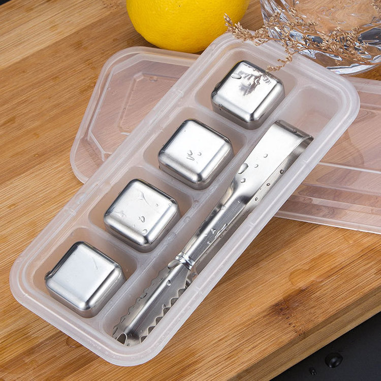 Gift Set BPA Free Metal Reusable Chilling Whiskey Stone Stainless Steel Ice Cubes