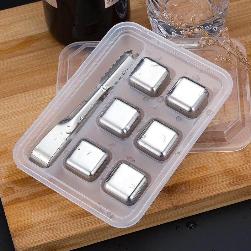 Gift Set BPA Free Metal Reusable Chilling Whiskey Stone Stainless Steel Ice Cubes