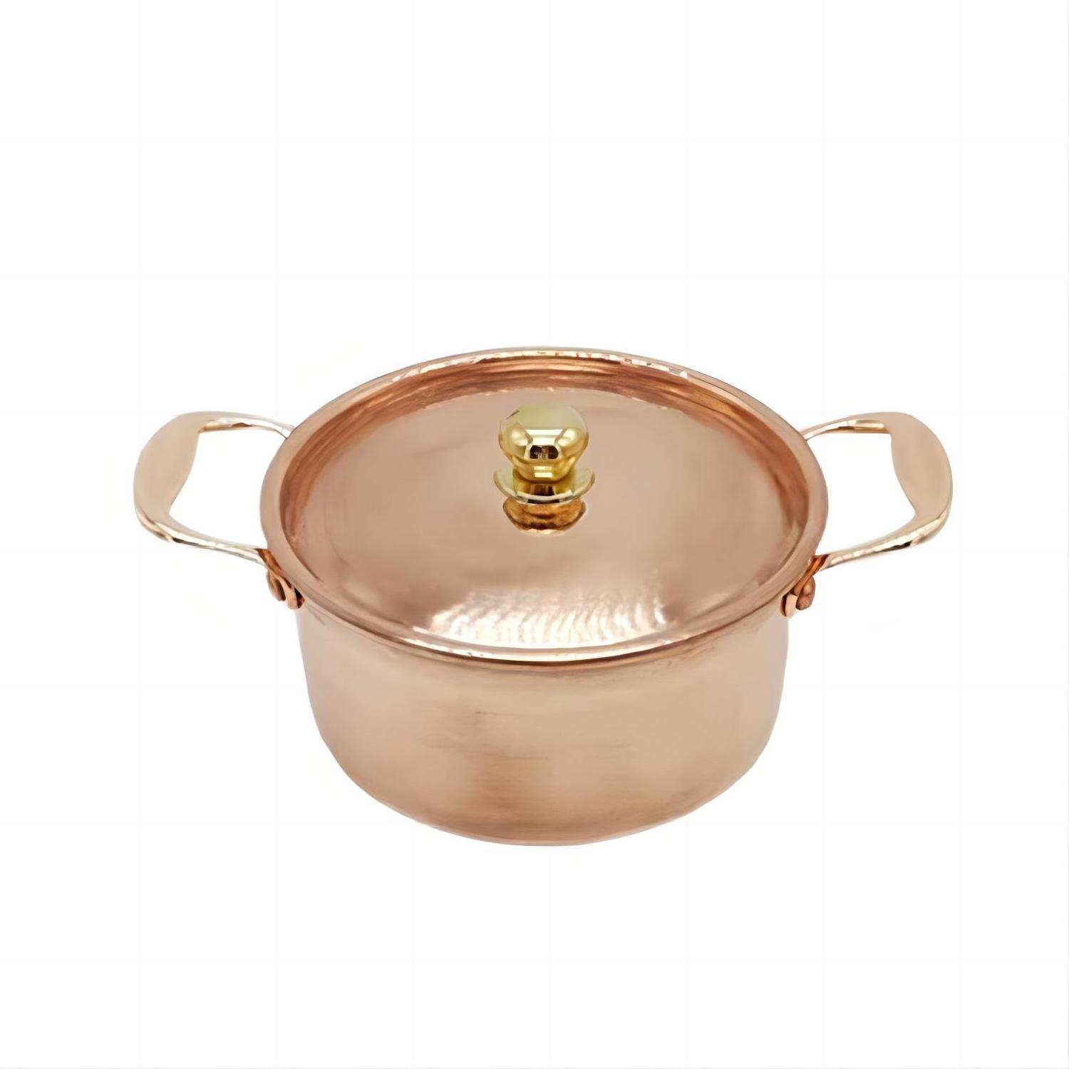 Wholesale Pot Copper Cookware Sets 1.5mm Thick Handcrafted Non Stick Stock Pure Copper Pots and Pans