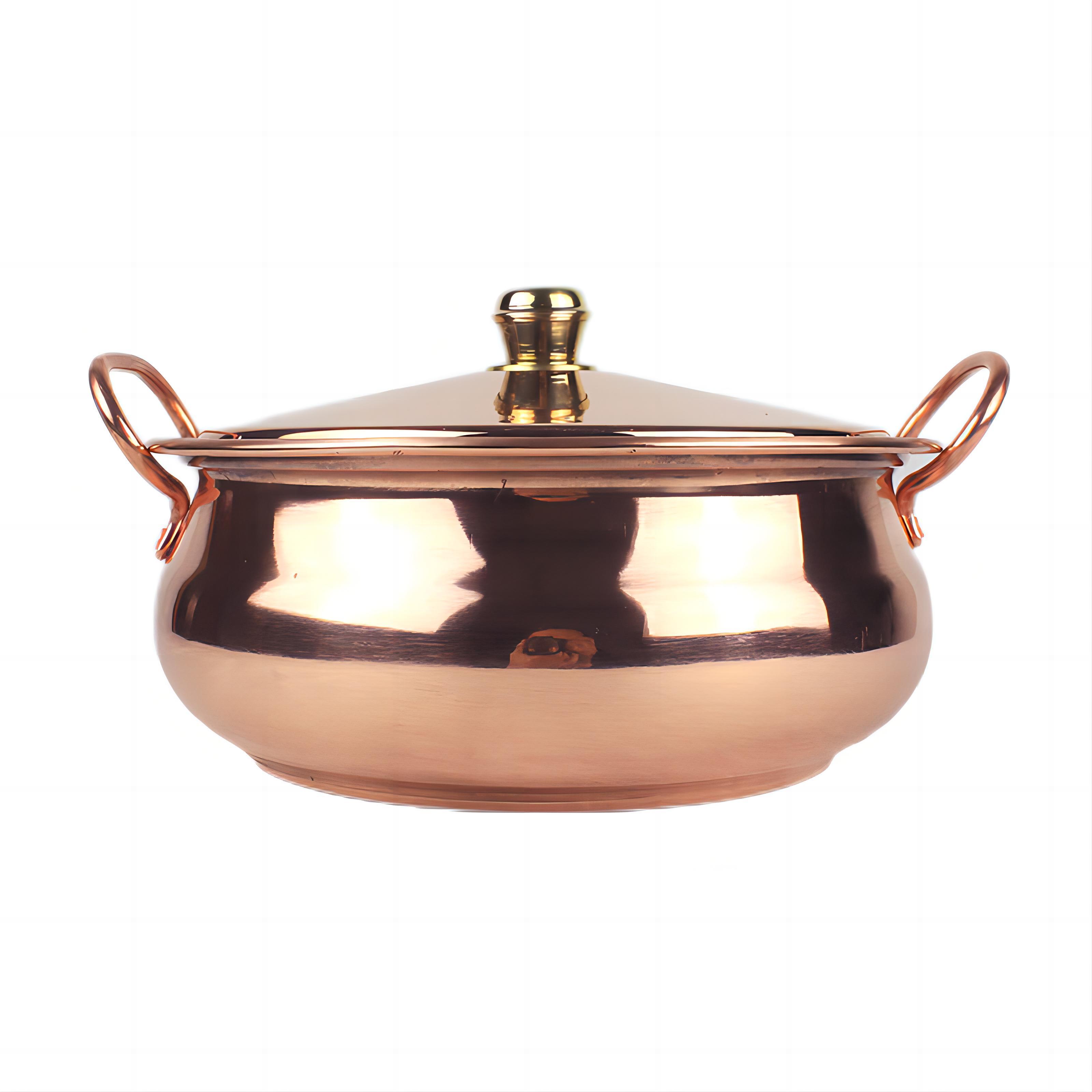 Wholesale Pot Copper Cookware Sets 1.5mm Thick Handcrafted Non Stick Stock Pure Copper Pots and Pans