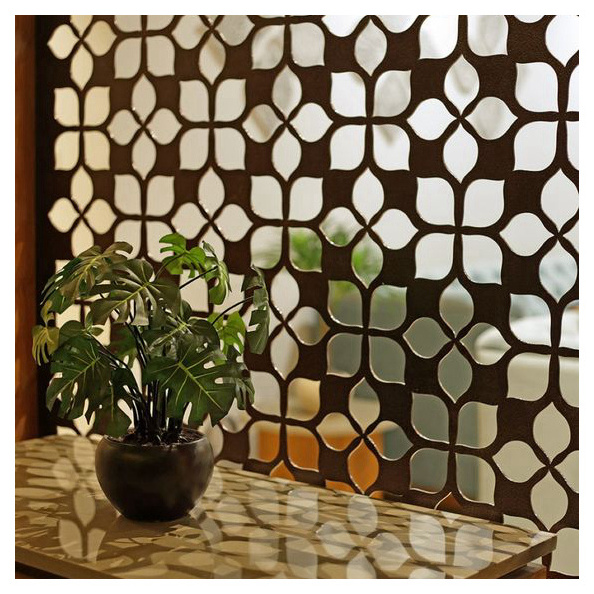 Art design moroccan carved stainless steel screens dividers metal matt colored movable sound proof partition wall for lobby