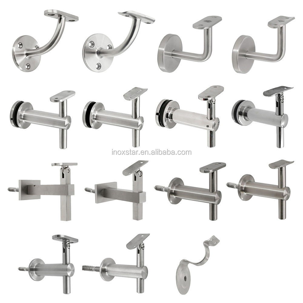 5015 flat handrail stainless steel hardwares for balustrade 316 stainless steel handrail fittings stairs handrail bracket