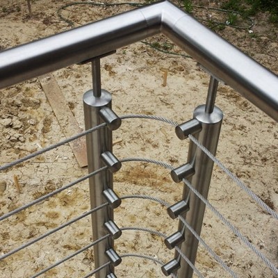 INOXSTAR factory direct price rod railing stainless steel 316 glass staircase railing design rod cable railing post