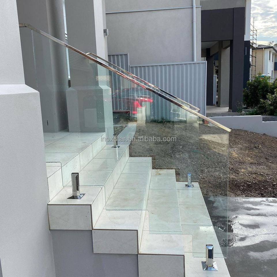 frameless glass railing 12MM tempered glass panels for pool fence glass staircase balusters