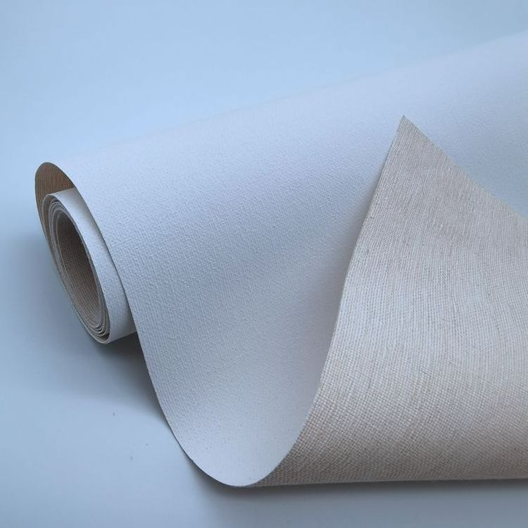 Wholesale white blank primed rolled linen cotton fabric artist painting canvas roll for  hand painting oil drawing