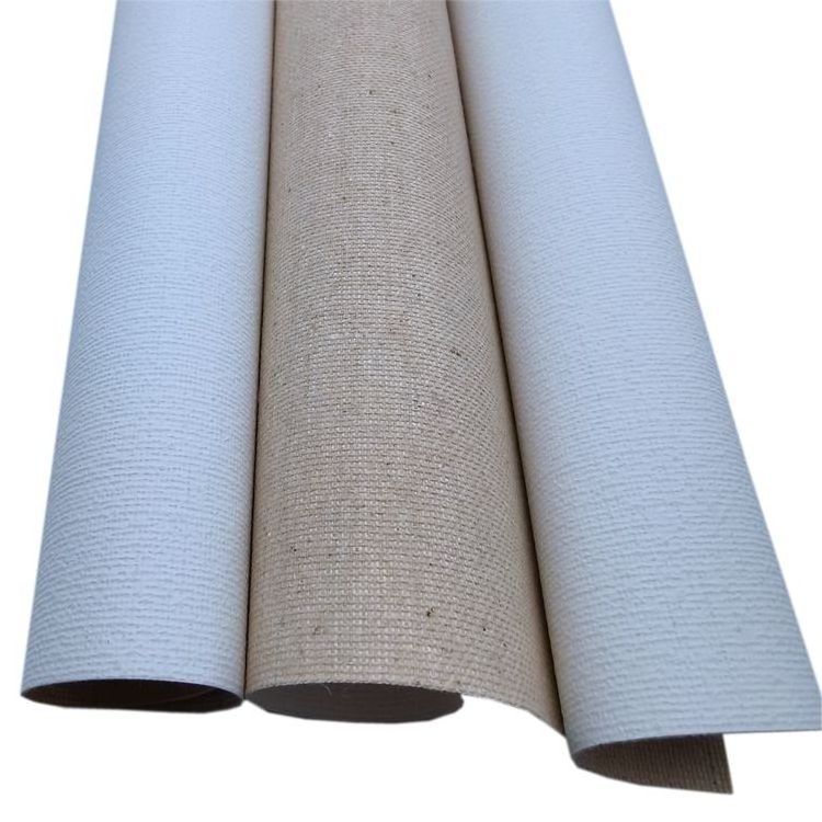 Wholesale white blank primed rolled linen cotton fabric artist painting canvas roll for  hand painting oil drawing